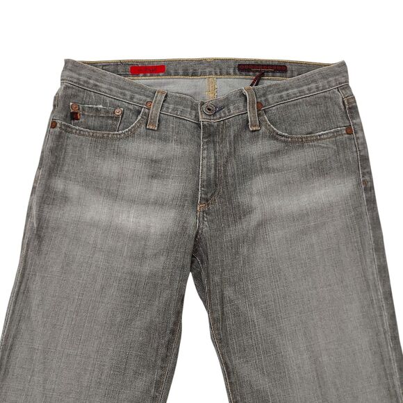 AG Adriano Goldschmied The Angel Flared Jeans Womens 29 Gray Distressed Denim - Picture 2 of 12